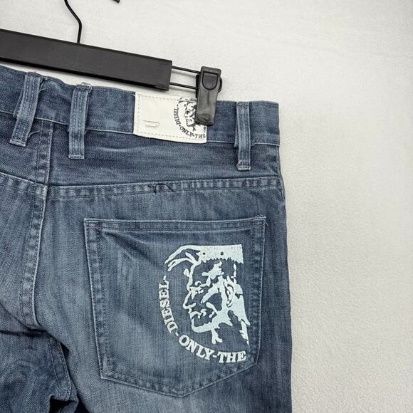 Diesel jeans Fits 32x32 Blue Roody Only The Brave Dark Wash Whisker Vintage y2k - Picture 12 of 16